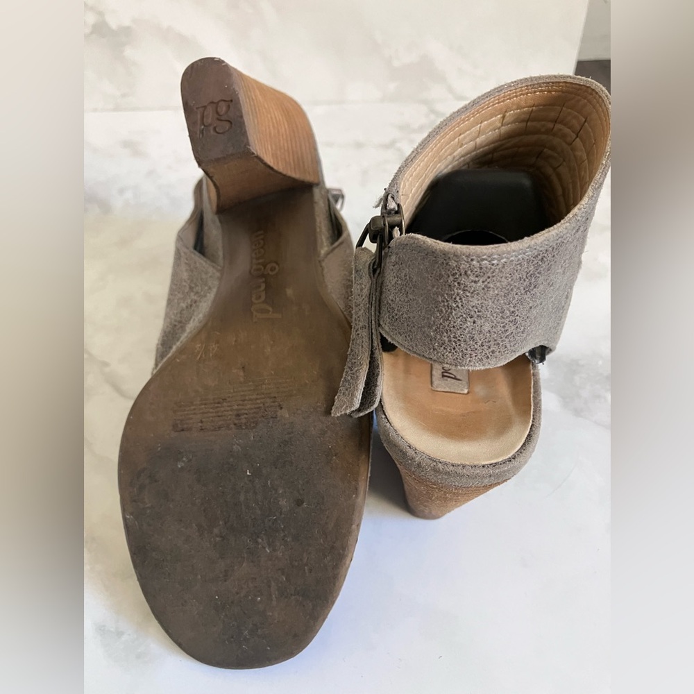 PAUL GREEN Cayanne Peep-toe Bootie Metallic Smoke Etched Leather Size 6.5 - Picture 7 of 10